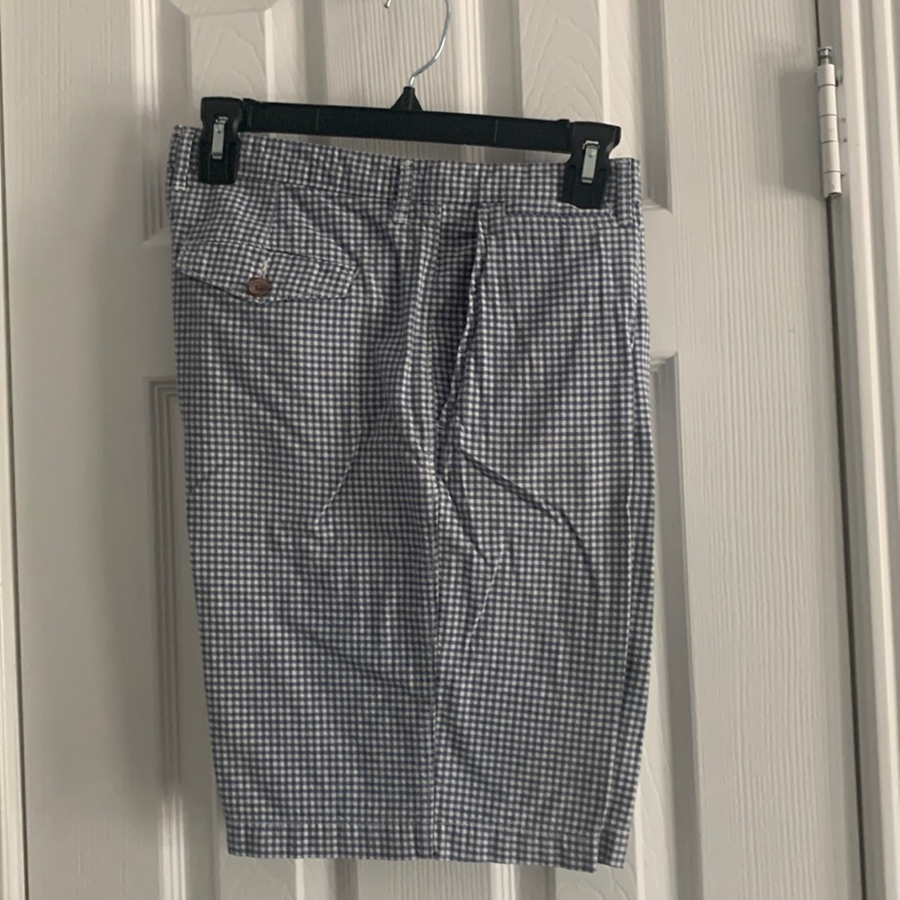Vintage Merona Gingham Bile & White Check Flat Front Shorts